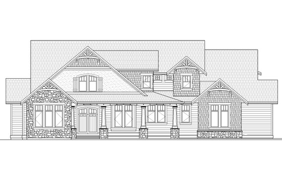 Exterior - Front Elevation 3 for Craftsman House Plan #1086-12 - 3 bed, 2.5 bath