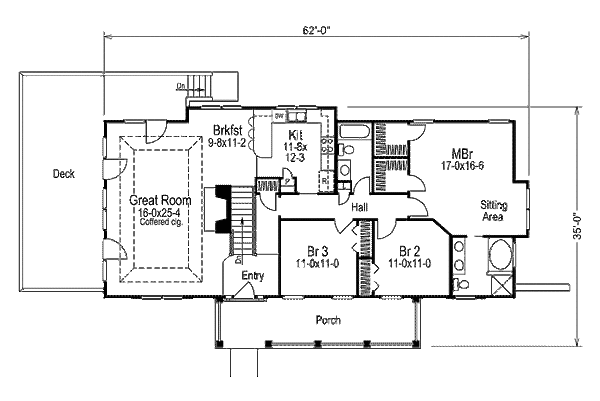 Farmhouse Floor Plan - Main Floor Plan #57-324