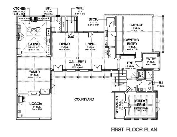European Floor Plan - Main Floor Plan #449-22