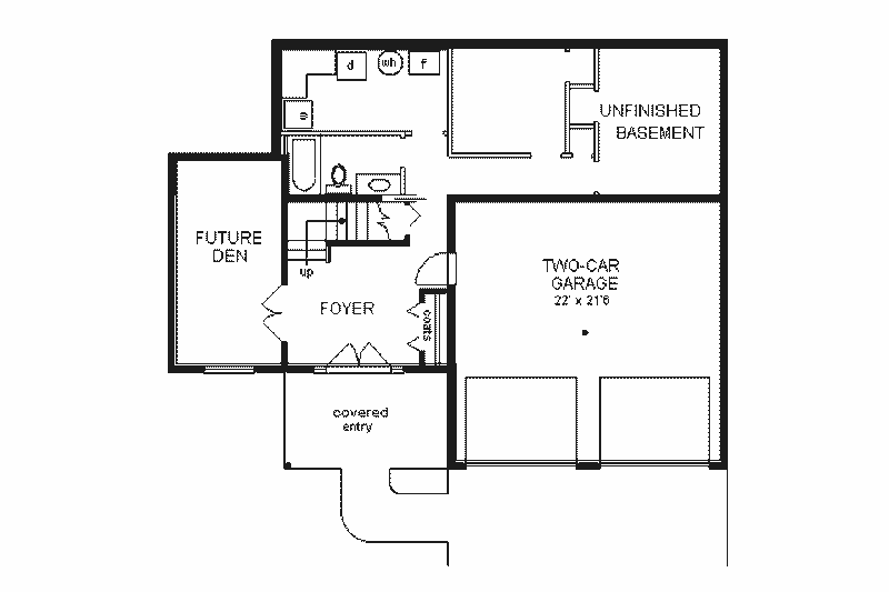 Home Plan - Floor Plan - Lower Floor for European House Plan #18-215 - 3 bed, 2 bath