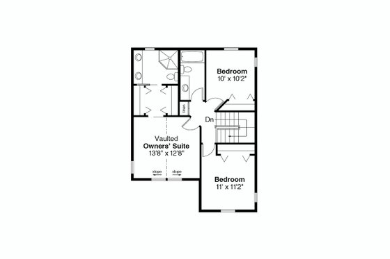 Floor Plan - Upper Floor for Farmhouse House Plan #124-161 - 3 bed, 2.5 bath