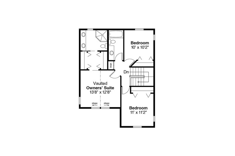 Home Plan - Floor Plan - Upper Floor for Farmhouse House Plan #124-161 - 3 bed, 2.5 bath