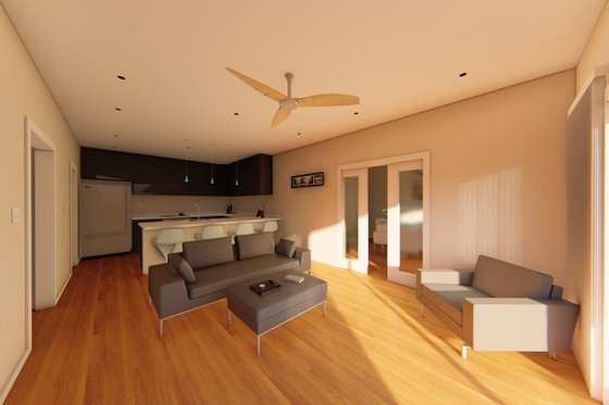 Interior - Family Room for Contemporary House Plan #126-177 - 1 bed, 1.5 bath