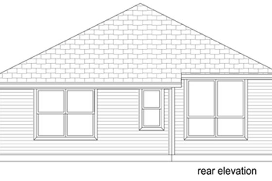 Exterior - Rear Elevation for Traditional House Plan #84-640 - 3 bed, 2 bath