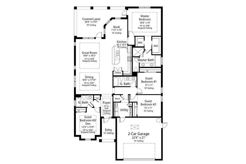 Home Plan - Floor Plan - Main Floor for Farmhouse House Plan #938-139 - 4 bed, 3 bath