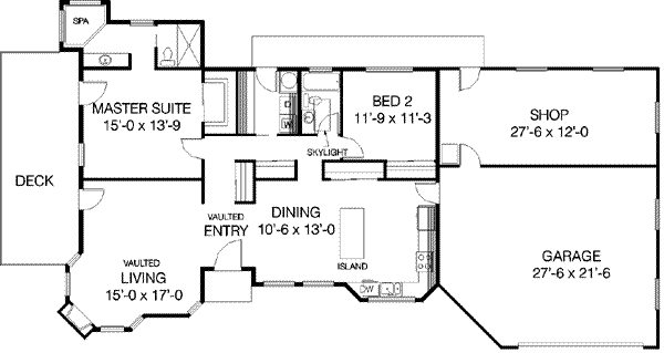 Ranch Floor Plan - Main Floor Plan #60-374