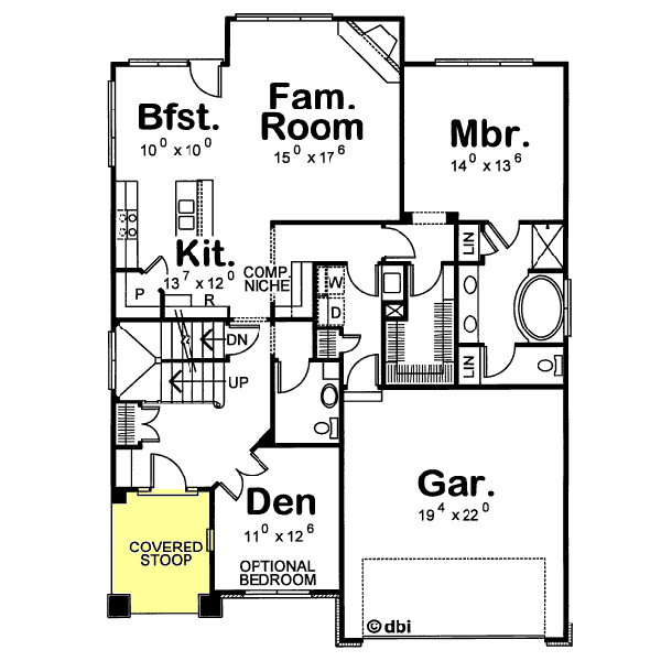 Architectural House Design - Bungalow Floor Plan - Main Floor Plan #20-1232