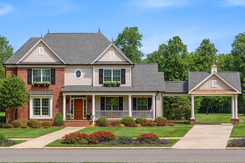 Southern Style House Plan - 4 Beds 2.5 Baths 2710 Sq/Ft Plan #17-2191 Exterior