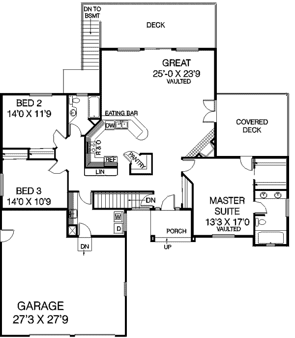 Dream House Plan - Bungalow Floor Plan - Main Floor Plan #60-394