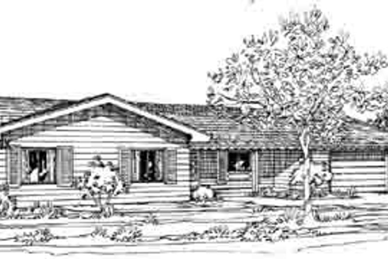 Architectural House Design - Ranch Exterior - Front Elevation Plan #1-162