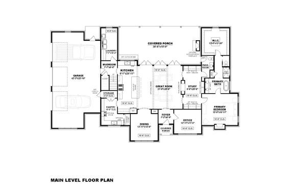 Floor Plan - Main Floor for European House Plan #1117-10 - 4 bed, 4.5 bath