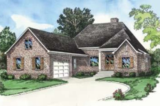 Exterior - Front Elevation for European House Plan #16-328 - 3 bed, 2 bath