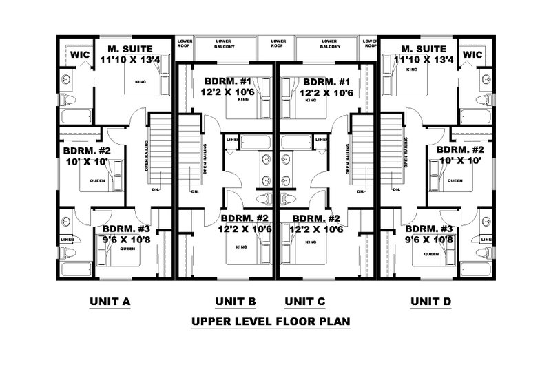 Dream House Plan - Floor Plan - Upper Floor for Craftsman House Plan #117-1056 - 10 bed, 12 bath