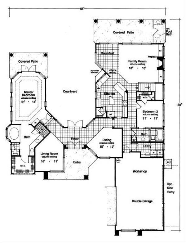 Mediterranean Floor Plan - Main Floor Plan #417-343