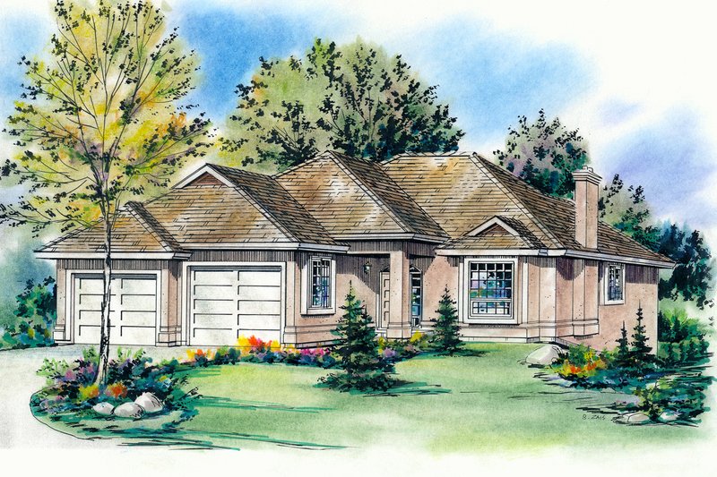 Architectural House Design - Traditional Exterior - Front Elevation Plan #18-1013