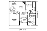 Traditional Style House Plan - 3 Beds 2 Baths 1695 Sq/Ft Plan #84-120 