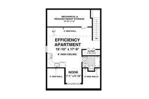 Floor Plan - Upper Floor for Craftsman House Plan #56-611 - 1 bed, 1 bath