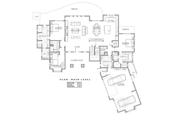 Floor Plan - Main Floor for Craftsman House Plan #892-28 - 4 bed, 5.5 bath