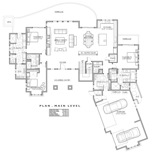 Craftsman Floor Plan - Main Floor Plan #892-28