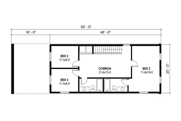 Modern Floor Plan - Upper Floor Plan #497-36