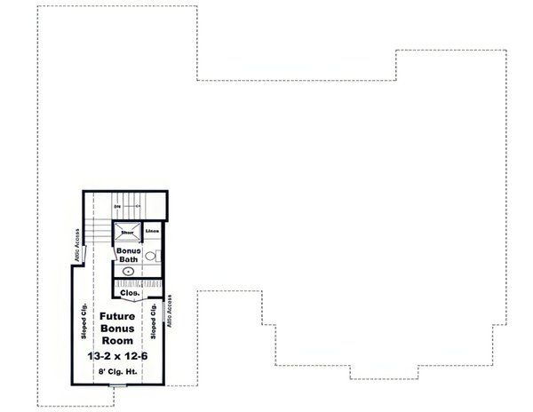 Architectural House Design - Floor Plan - Upper Floor for Ranch House Plan #21-655 - 4 bed, 2.5 bath