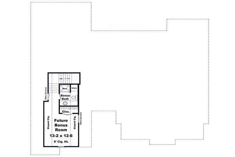 Architectural House Design - Floor Plan - Upper Floor for Ranch House Plan #21-655 - 4 bed, 2.5 bath