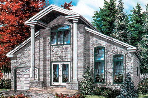 Exterior - Front Elevation for European House Plan #138-202 - 3 bed, 2 bath
