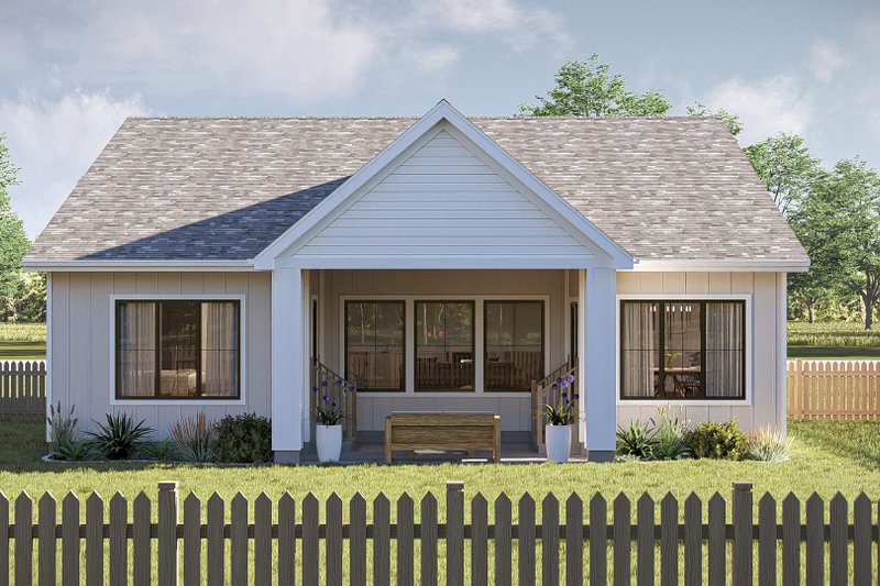 House Blueprint - Exterior - Rear Elevation for Farmhouse House Plan #455-632 - 3 bed, 2 bath