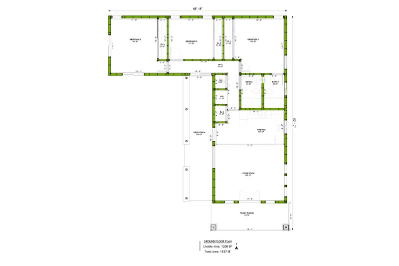 House Plan Design - Floor Plan - Main Floor for Craftsman House Plan #1106-104 - 3 bed, 2 bath