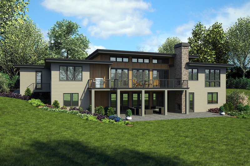 House Design - Exterior - Rear Elevation for Modern House Plan #48-926 - 4 bed, 4.5 bath