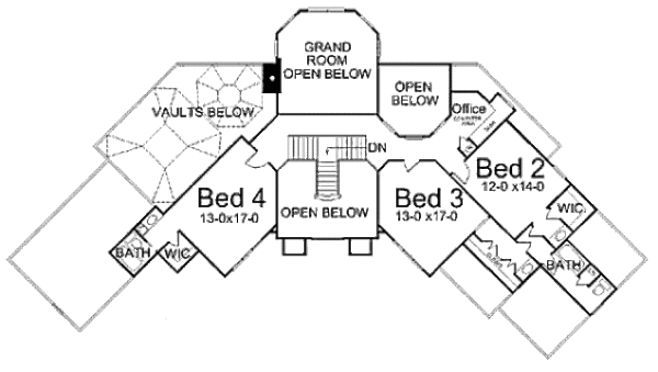 Classical Floor Plan - Upper Floor Plan #119-111