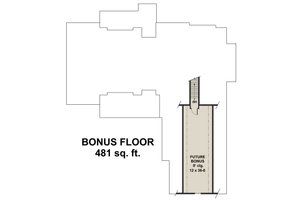 Floor Plan - Upper Floor for Farmhouse House Plan #51-1138 - 3 bed, 2.5 bath