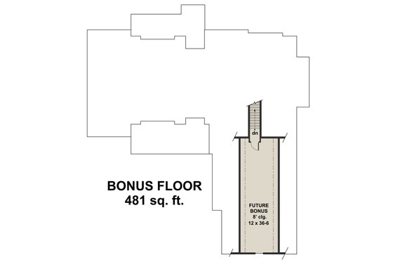 Floor Plan - Upper Floor for Farmhouse House Plan #51-1138 - 3 bed, 2.5 bath