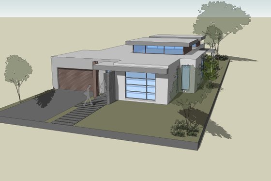 Exterior - Front Elevation for Modern House Plan #496-22 - 3 bed, 2.5 bath