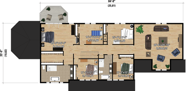 Home Plan - Country Floor Plan - Upper Floor Plan #25-4883