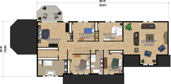 Dream House Plan - Country Floor Plan - Upper Floor Plan #25-4883