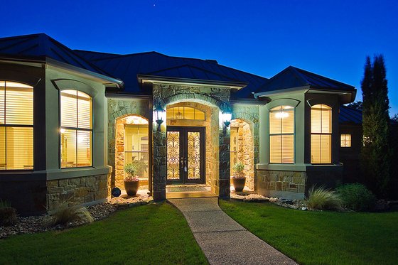 Exterior - Covered Porch for European House Plan #80-192 - 3 bed, 3.5 bath