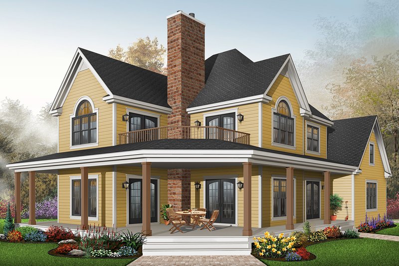 House Blueprint - Farmhouse Exterior - Front Elevation Plan #23-519