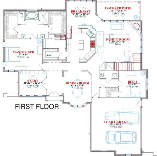House Blueprint - Traditional Floor Plan - Main Floor Plan #63-132