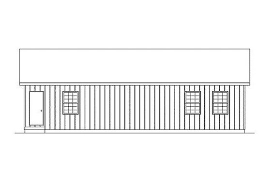 Exterior - Rear Elevation for Ranch House Plan #57-529 - 3 bed, 1.5 bath