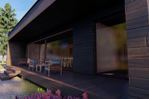 Exterior - Front Elevation 3 for Modern House Plan #549-34 - 2 bed, 1 bath