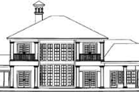 Exterior - Rear Elevation for European House Plan #115-124 - 4 bed, 4.5 bath