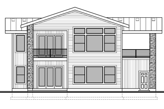 Exterior - Rear Elevation for Contemporary House Plan #1073-38 - 3 bed, 2.5 bath