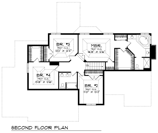 Home Plan - Traditional Floor Plan - Upper Floor Plan #70-450