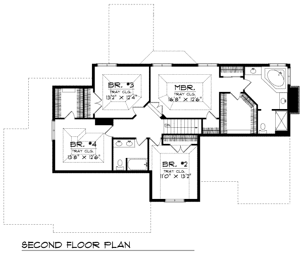 Dream House Plan - Traditional Floor Plan - Upper Floor Plan #70-450