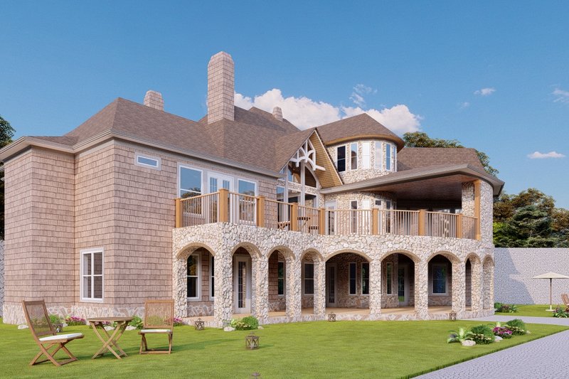 Home Plan - Exterior - Rear Elevation for Traditional House Plan #54-525 - 4 bed, 4.5 bath