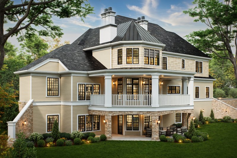 House Plan Design - Exterior - Rear Elevation for European House Plan #119-152 - 4 bed, 2.5 bath
