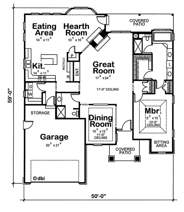 Dream House Plan - European Floor Plan - Main Floor Plan #20-1380