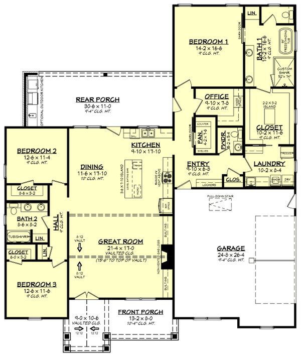 House Blueprint - Traditional Floor Plan - Main Floor Plan #430-255