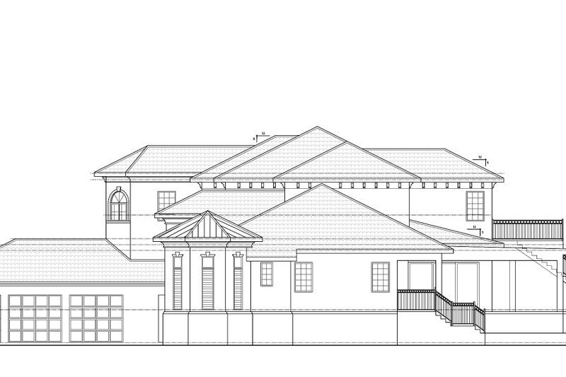 Architectural House Design - Exterior - Rear Elevation for Mediterranean House Plan #938-151 - 5 bed, 4.5 bath